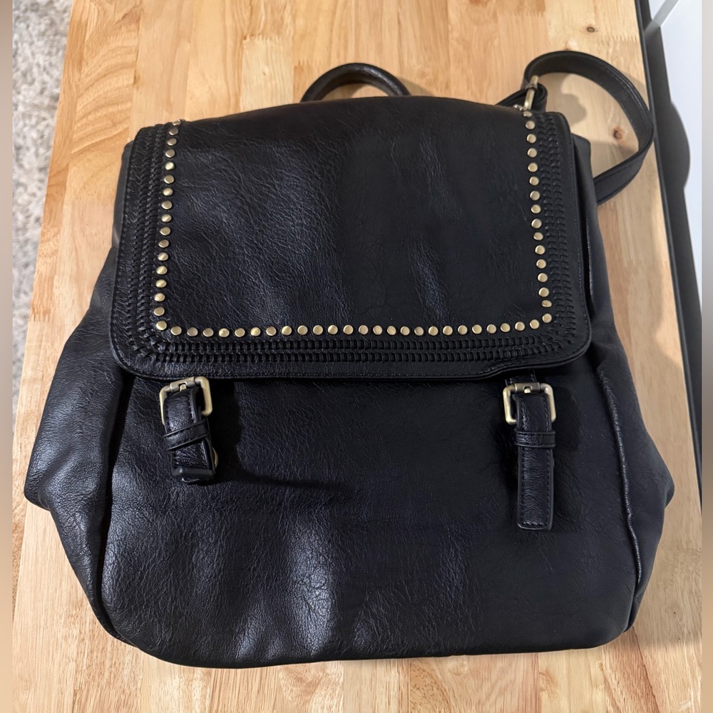 Jen & Co. Black Studded Backpack